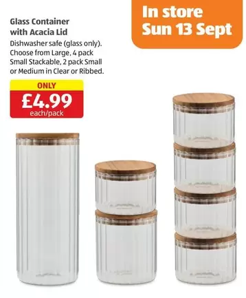 Clear - Glass Container with Acacia Lid