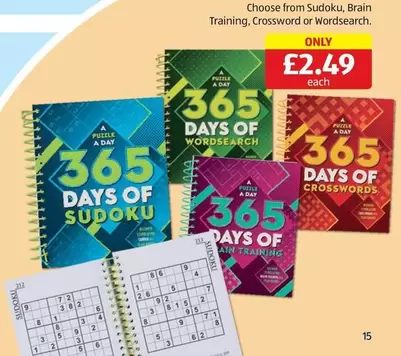 365 Days of Sudoku, Brain Training, Crossword or Wordsearch