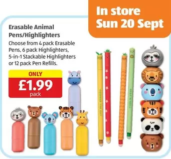 Animal - Erasable Pens/Highlighters