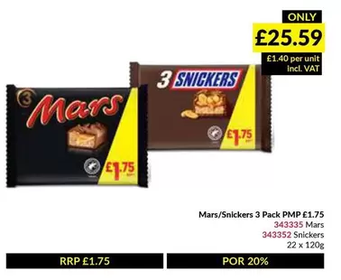 Mars - /Snickers 3 Pack PMP