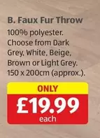 Faux Fur Throw