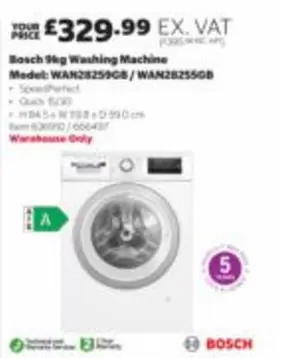Bosch - 9kg Washing Machine WAN28259GB / WAN28255GB
