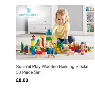 Wooden Building Blocks 50 Piece Set