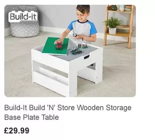 Build 'N' Store Wooden Storage Base Plate Table