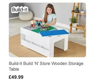 Build 'N' Store Wooden Storage Table