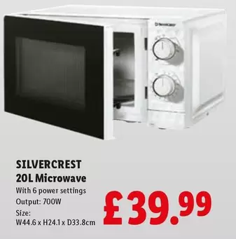 Silvercrest - 20L Microwave