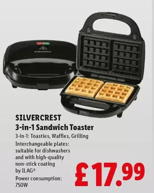 Silvercrest - 3-in-1 Sandwich Toaster