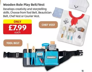 Chef - Wooden Role Play Belt/Vest