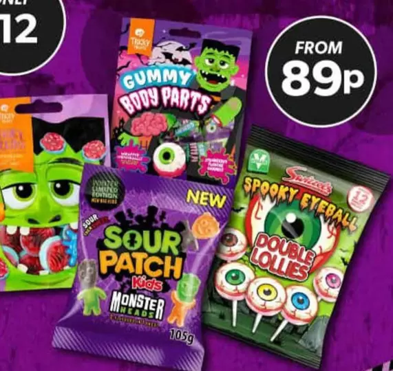 Monster - Gummy Body Parts, Sour Patch Kids , Spooky Eyeball Double Lollies