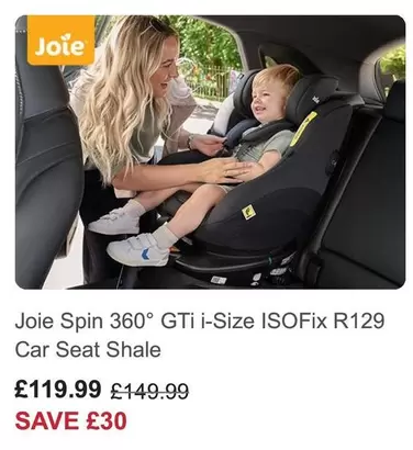 Spin 360° GTi i-Size ISOFIX R129 Car Seat Shale