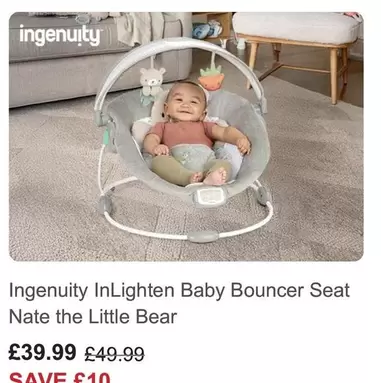 InLighten Baby Bouncer Seat Nate the Little Bear
