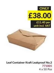 Kraft - Leaf Container Leakproof No.2 771005