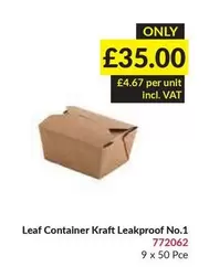 Kraft - Leaf Container Leakproof No.1 772062