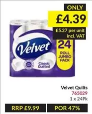 Velvet -  Quilts 765029 24 ROLL JUMBO PACK