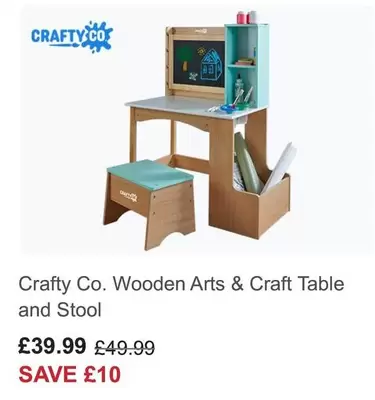 Wooden Arts & Craft Table and Stool