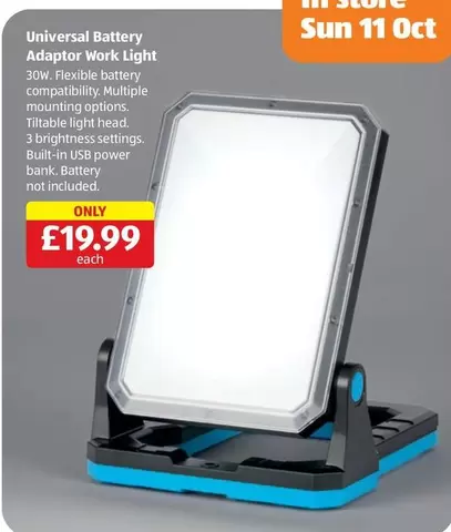 Options - Universal Battery Adaptor Work Light