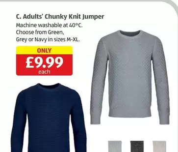 Adults' Chunky Knit Jumper