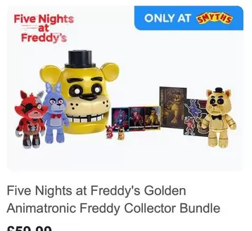 Five Nights at Freddy's Golden Animatronic Freddy Collector Bundle