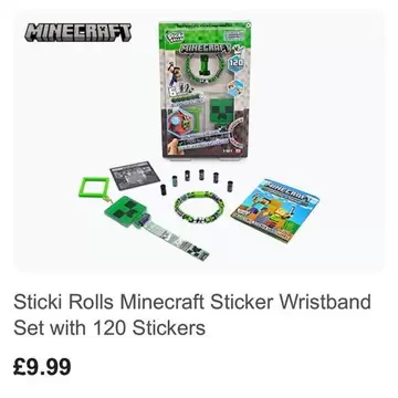 Minecraft - Sticki Rolls  Sticker Wristband Set with 120 Stickers