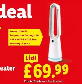 Lidl - Tronic Bladeless Fan Heater