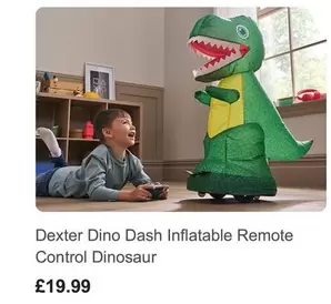 Dexter Dino Dash Inflatable Remote Control Dinosaur