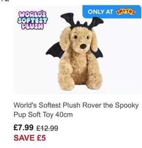 World's Softest Plush Rover the Spooky Pup Soft Toy 40cm
