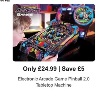 Electronic Arcade Game Pinball 2.0 Tabletop Machine