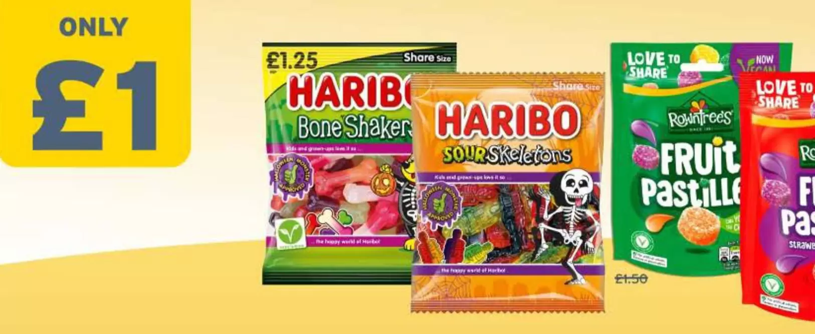 Haribo - Bone Shaker, Sour Skeletions, Fruit Pastilles