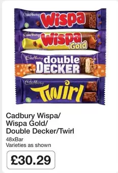 Cadbury - Wispa/Wispa Gold/Double Decker/Twirl