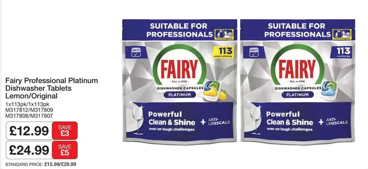 Fairy - Professional Platinum Dishwasher Tablets Lemon/Original