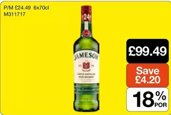 Jameson - Irish Whiskey 6x70cl