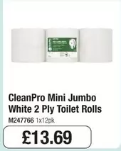 Jumbo - Mini  White 2 Ply Toilet Rolls M247766 1x12pk