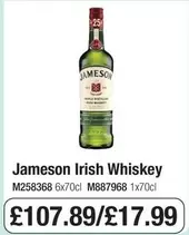 Jameson - Irish Whiskey M258368 6x70cl M887968 1x70cl