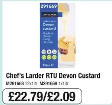 Chef's Larder - RTU Devon Custard M291668 12x1ltr M291668 1x1ltr
