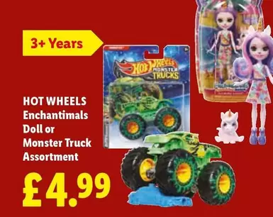 Hot Wheels - Enchantimals Doll or Monster Truck Assortment