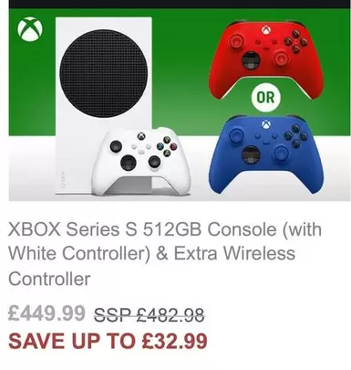 Xbox - Series S 512GB Console (with White Controller) & Extra Wireless Controller