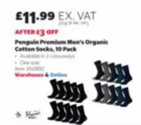 Penguin - Premium Men's Organic Cotton Socks, 10 Pack