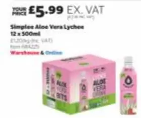 Simples Aloe Vera Lychee 12 x 500ml