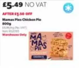 Mamas Pies Chicken Pie 800g