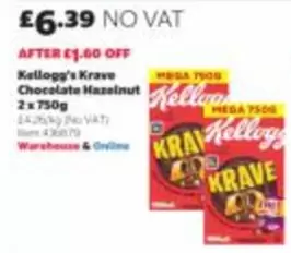 Kellogg's - Krave Chocolate Hazelnut 2 x 750g