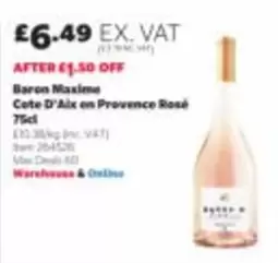 Cote D' Aix en Provence Rosé 75cl