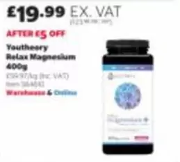 Youtheory Relax Magnesium 400g