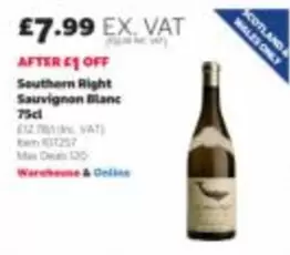 Southern Right Sauvignon Blanc 75cl