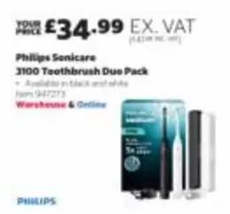 Philips - 3100 Toothbrush Duo Pack