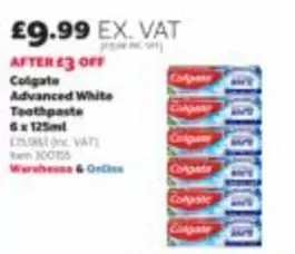 Colgate - Advanced White Toothpaste 6 x 125ml