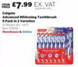 Colgate - Advanced Whitening Toothbrush 8 Pack in 2 Varieties