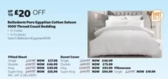 Pure - Egyptian Cotton Sateen 1000 Thread Count Bedding