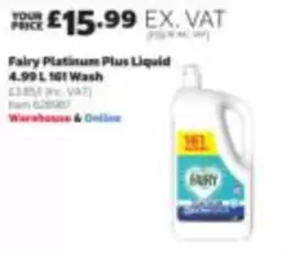 Fairy - Platinum Plus Liquid 4.99 L 161 Wash Item 626567