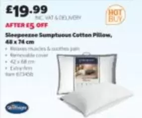 Sleepeezee Sumptuous Cotton Pillow, 48 x 74 cm
