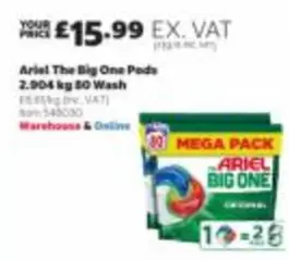 Ariel - The Big One Pods 2.904 kg 80 Wash Item 549030